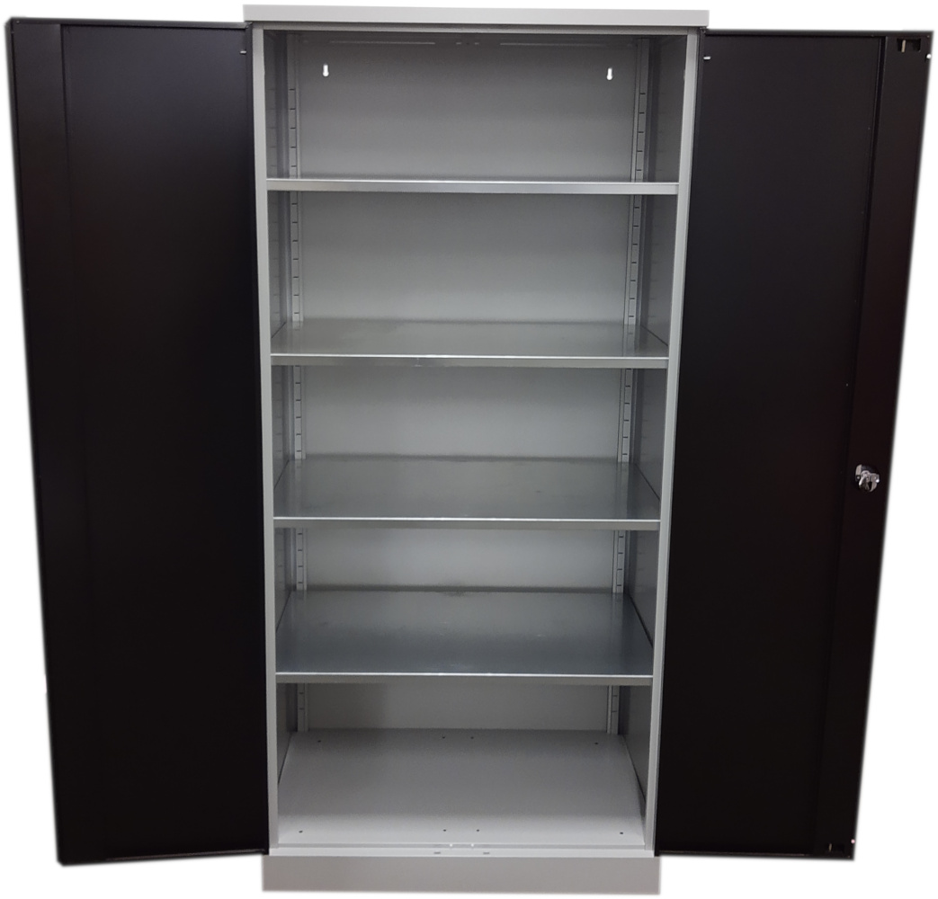 XL Vorratsschrank Werkstattschrank mit verzinkten Fachböden grau